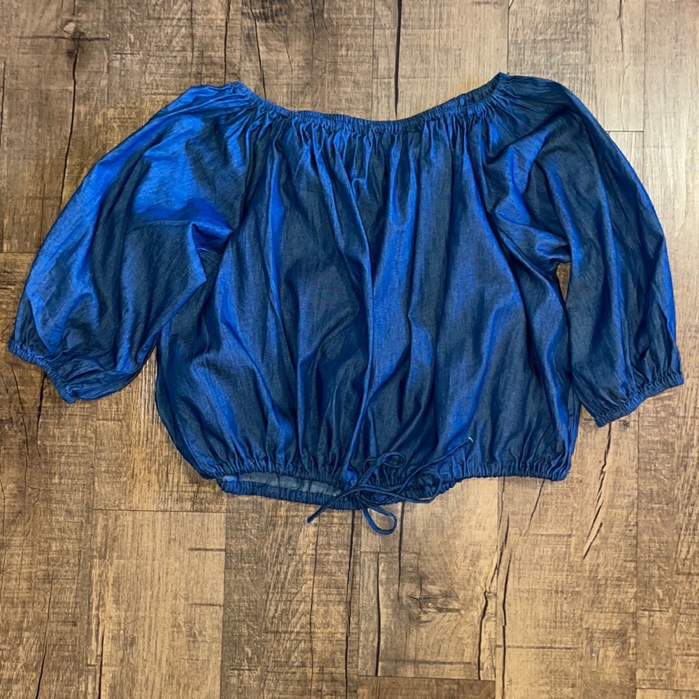 Denim Crop Top from Revolve